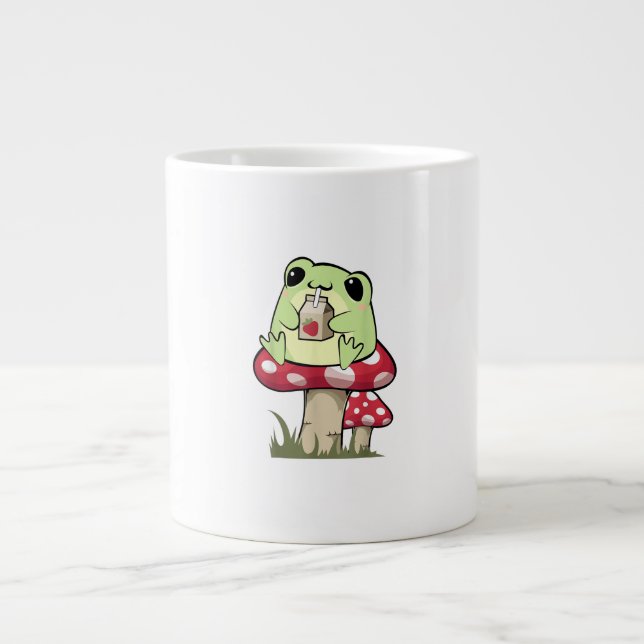 Mushroom Frog Goblincore Mycology Creative Style Jumbo Mugg (Framsidan)