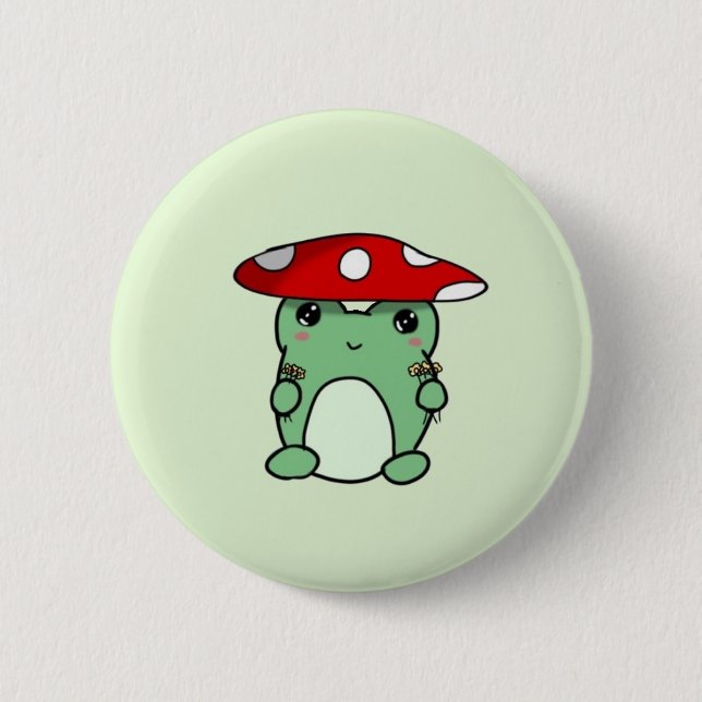 Mushroom Froggy Button Knapp (Framsida)