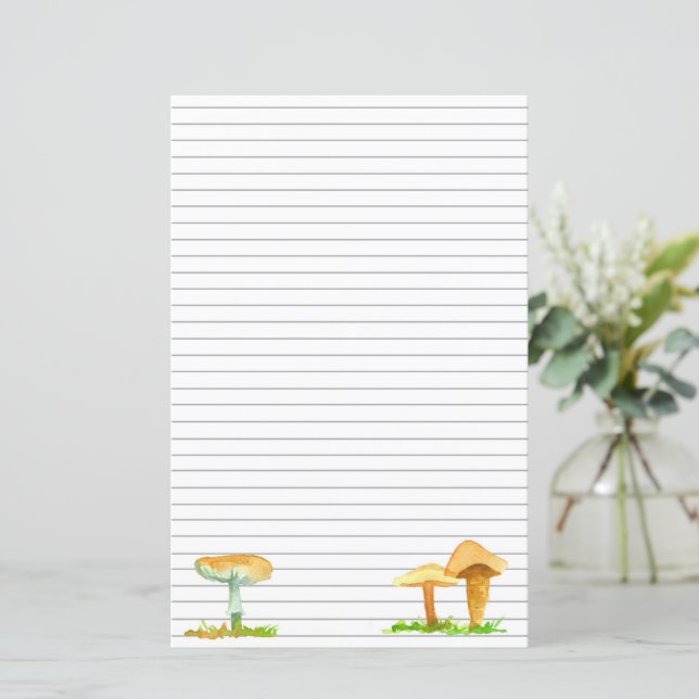 Mushroom Fungi Brev Writing Mycology Lining (Stående Fram)