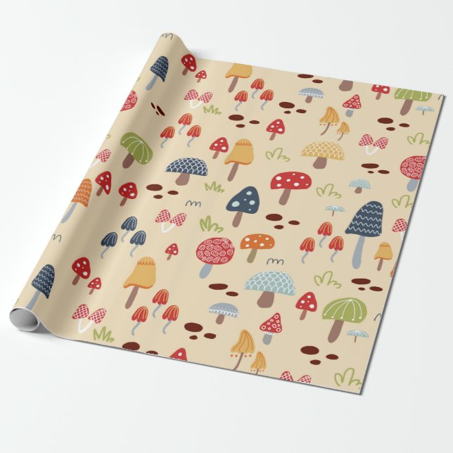 Mushroom Fungi Unisex Woodland Kathrin Legg Presentpapper (Utrullad)