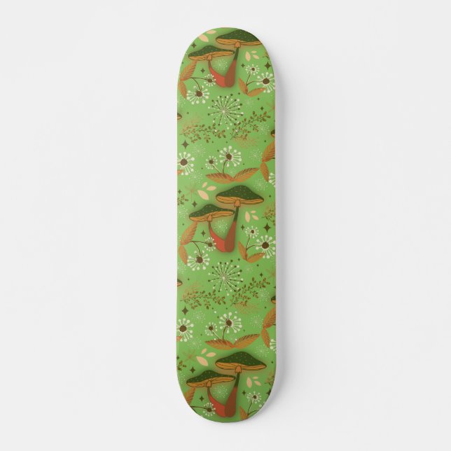 Mushroom Garden Geen Mini Skateboard Bräda 18,5 Cm (Framsida)