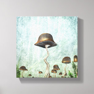 Mushroom Garden Måne Grunge Canvastryck