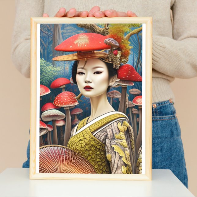 Mushroom Geisha Surreal Fantasy Art Poster (Skapare uppladdad)