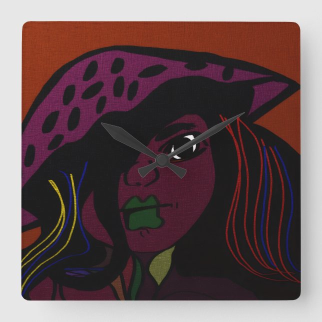 Mushroom Girl  Fyrkantig Klocka (Framsida)