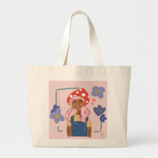 Mushroom Girl Tote Bag Jumbo Tygkasse