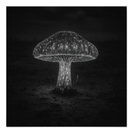 Mushroom Glow - Photo Print Fototryck