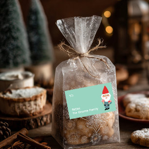 Mushroom Gnome Cute-julgåva ANPASSNINGSBAR Rektangulärt Klistermärke