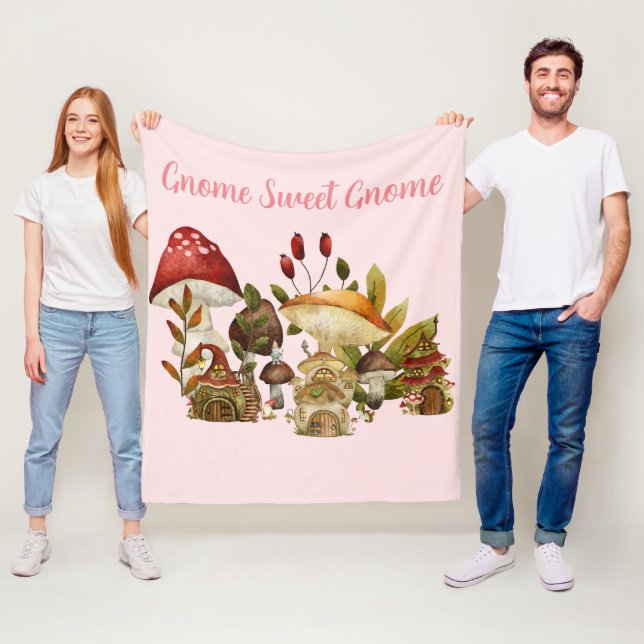 Mushroom Gnome Enchantment Fleecefilt (På plats)