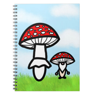 Mushroom Gnome with Mushroom Anteckningsbok