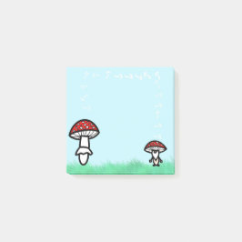 Mushroom Gnome with Mushroom Post It Notes Post-it Block