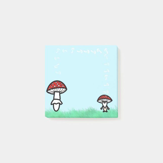 Mushroom Gnome with Mushroom Post It Notes Post-it Block (Framsida)