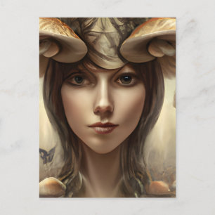 Mushroom Goddes Postcard Vykort