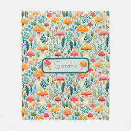 Mushroom grönt-trädgård fleecefilt