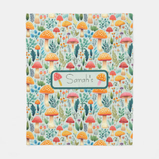 Mushroom grönt-trädgård fleecefilt