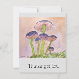 Mushroom-hälsningskort, "Thinking of You" Anteckningskort