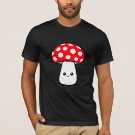 Mushroom Happy Cute Smiling Face Kawaii Cheerful T Shirt