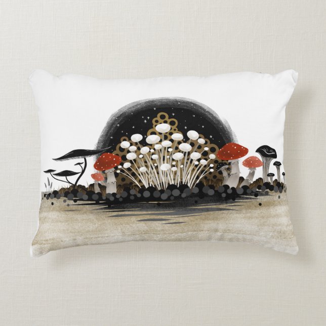 Mushroom Harvest Line Pillow Prydnadskudde (Framsidan)