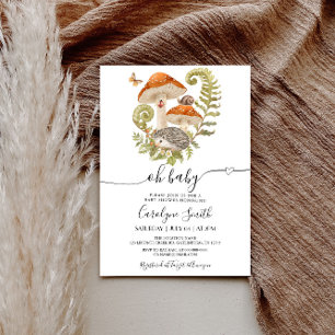 Mushroom Hedgehog Ladybeta Baby Shower-inbjudan Inbjudningar