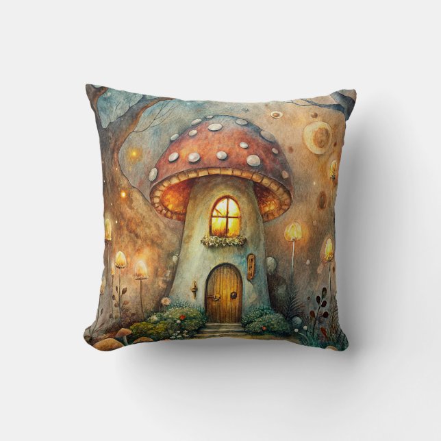 Mushroom House Dekorativ kudde (Framsida)