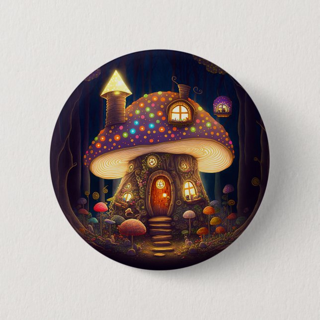 Mushroom House Fantasy Art Knapp (Framsida)