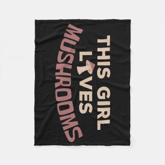 Mushroom Hunter Den här tjejen Kärlek svampar Fleecefilt (Framsidan)