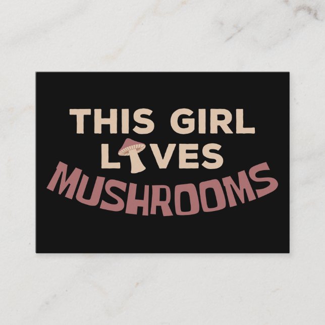 Mushroom Hunter Den här tjejen Kärlek svampar Visitkort (Framsida)