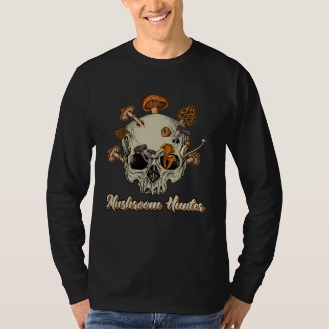 Mushroom Hunter  Fun Morel Hunting Distressed Look T Shirt (Framsida)