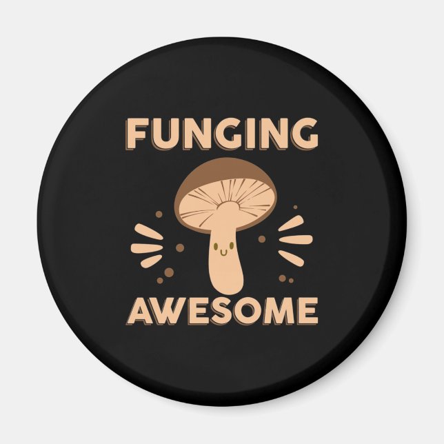 Mushroom Hunter Funginf Fantastisk Magnet (Framsidan)