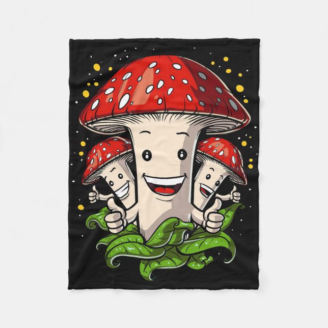 Mushroom Hunter Funny Magic MushRumic Fleecefilt (Framsidan)