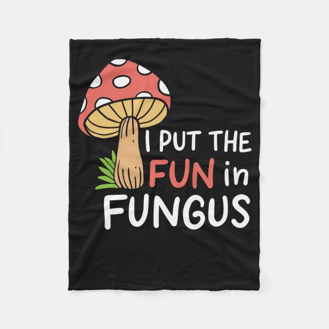 Mushroom Hunter, jag satte Roligten i svampar Fleecefilt (Framsidan)