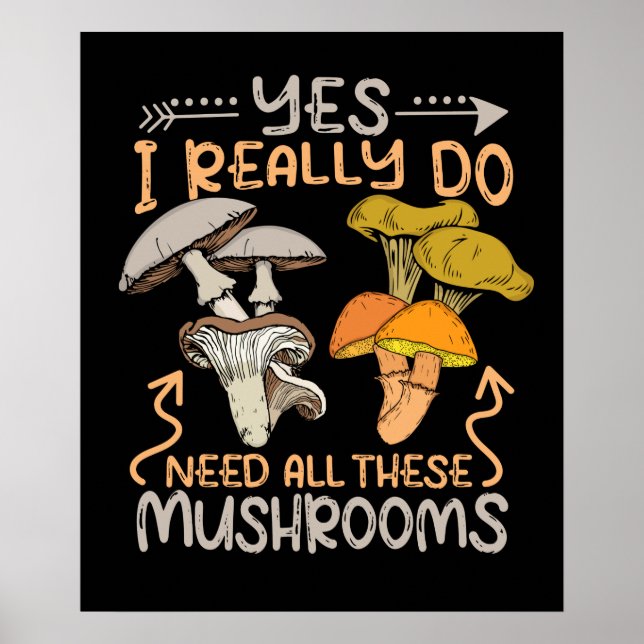 Mushroom Hunter Manar Fungi Foraging Morels Mushro Poster (Framsidan)