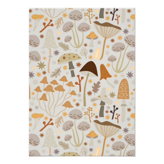 Mushroom Hunter Mid Century Mushroom Fototryck (Framsidan)