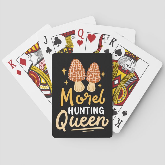 Mushroom Hunter Morel Hunting Queen Casinokort (Baksidan)