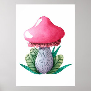 Mushroom Hunter Mushroom and Löv Poster