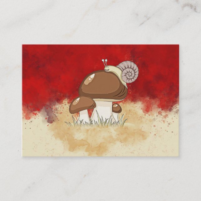 Mushroom Hunter Mushroom Watercolor Visitkort (Framsida)