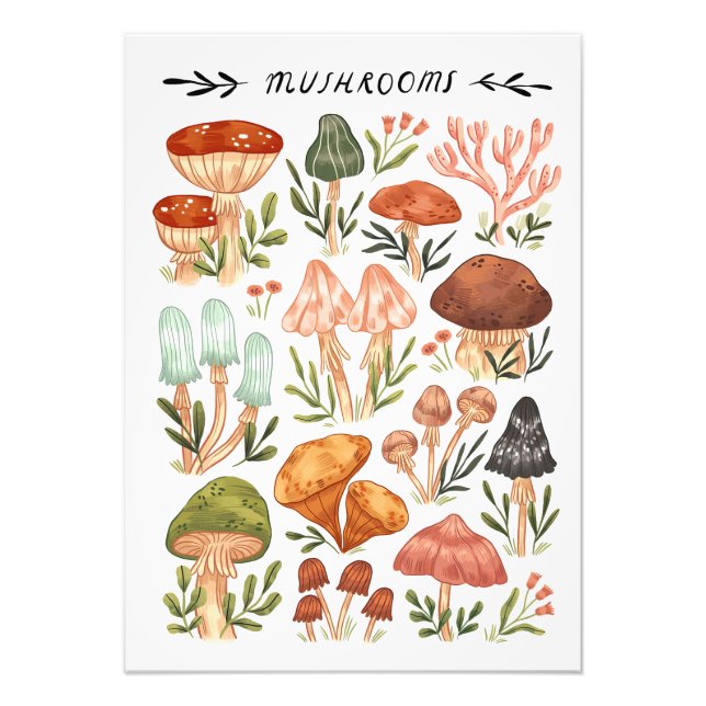 Mushroom Hunter Mushrum Stil Fototryck (Framsidan)