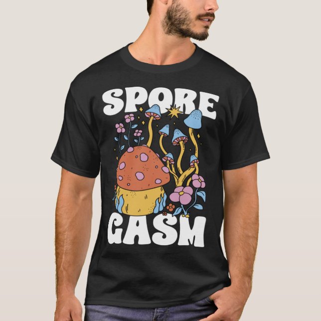 Mushroom Hunting SporeGasm Morel Hunter Foraging T Shirt (Framsida)