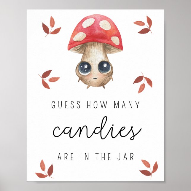 Mushroom - Hur många candies baby duscha-spel Poster (Framsidan)