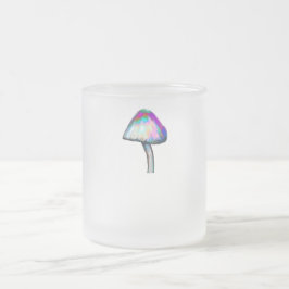 Mushroom in white Trippy Psychedelic Färg Frostad Glasmugg