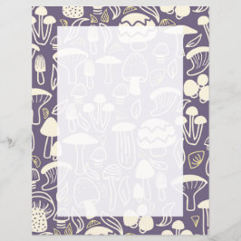 Mushroom Lila Grått Stationery Papper