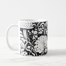 Mushroom-linje teckning kaffemugg