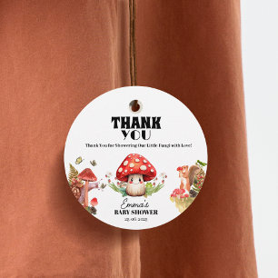 Mushroom Little Fungi Forest Greenery Baby Shower Gåvor Etiketter