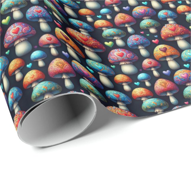 Mushroom Love Presentpapper (Rullad Hörn)