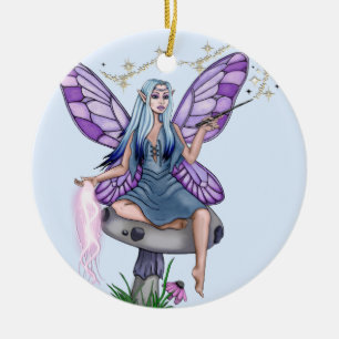 Mushroom Magic Fairy Julgransprydnad Keramik