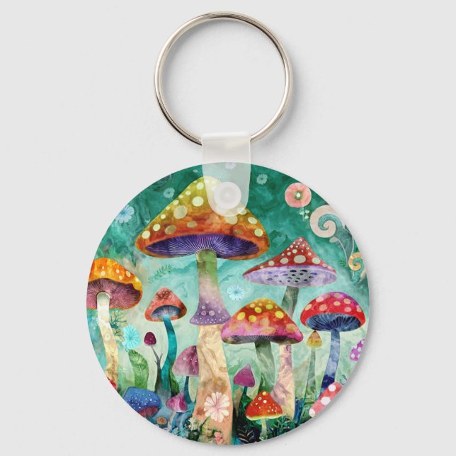 Mushroom Magic Forest Nyckelring (Framsida)