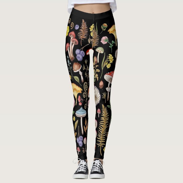 Mushroom, Magic Mushroom, Nature Älskare Mushroom Leggings (Framsida)