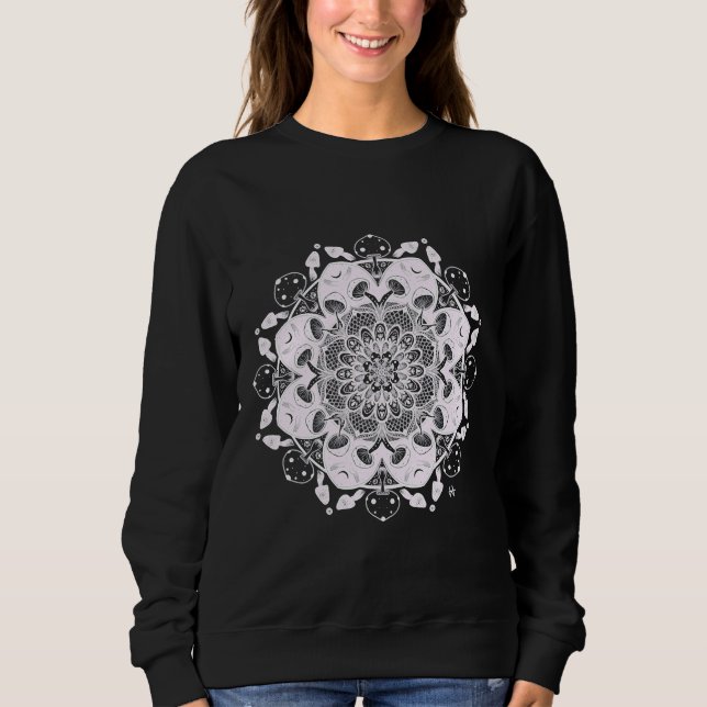 Mushroom Mandala T Shirt (Framsida)