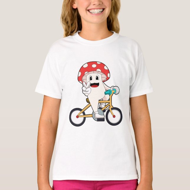 Mushroom med Bicycle.PNG T Shirt (Framsida)