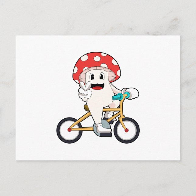Mushroom med Bicycle.PNG Vykort (Framsida)