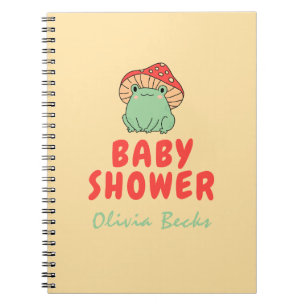 Mushroom med Frog Baby Shower Anteckningsbok